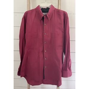 Wrangler Men's Rugged Wear Red Long Sleeve Button Up Shirt XL